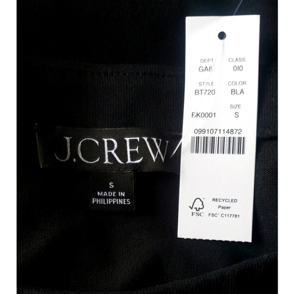 J.Crew Mariner jersey cropped boatneck T-shirt with feathers - Picture 8 of 8